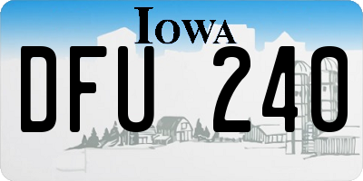 IA license plate DFU240