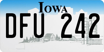 IA license plate DFU242