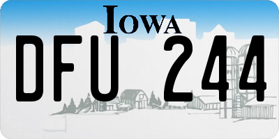 IA license plate DFU244