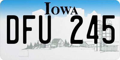 IA license plate DFU245