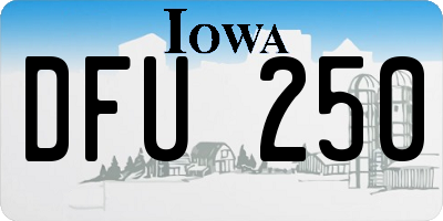IA license plate DFU250