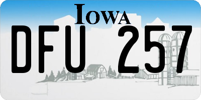IA license plate DFU257