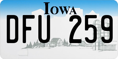 IA license plate DFU259