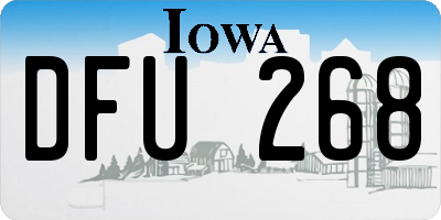 IA license plate DFU268