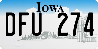 IA license plate DFU274
