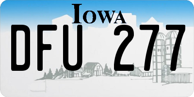 IA license plate DFU277