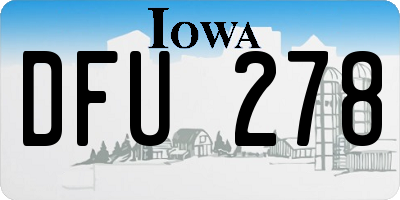 IA license plate DFU278