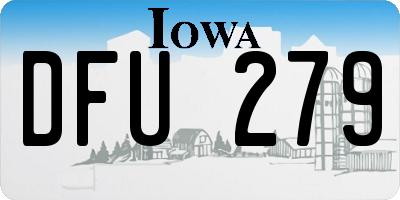 IA license plate DFU279
