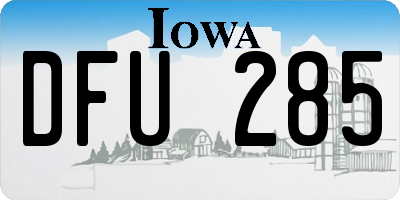 IA license plate DFU285