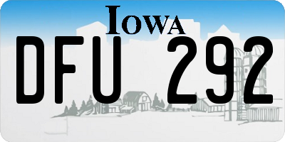 IA license plate DFU292