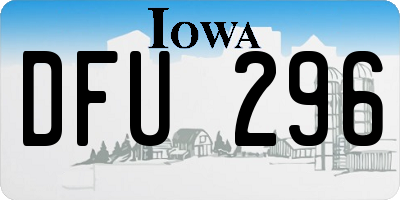 IA license plate DFU296
