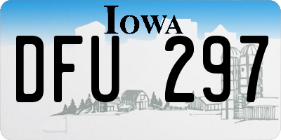 IA license plate DFU297