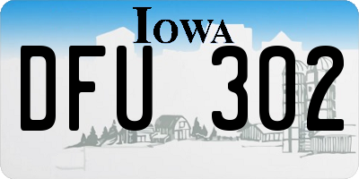 IA license plate DFU302
