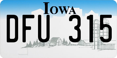 IA license plate DFU315