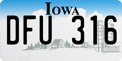 IA license plate DFU316
