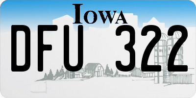 IA license plate DFU322