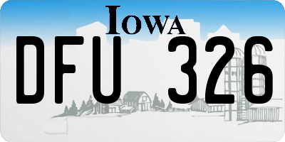 IA license plate DFU326