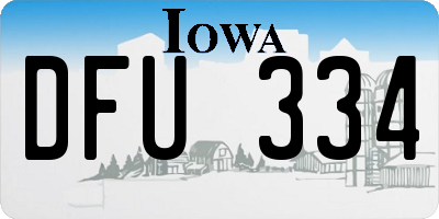 IA license plate DFU334