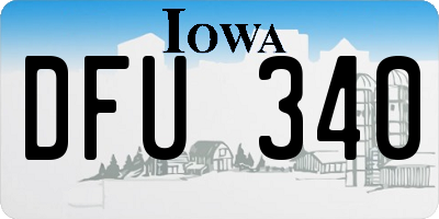 IA license plate DFU340