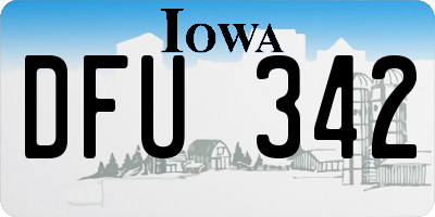 IA license plate DFU342