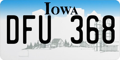 IA license plate DFU368