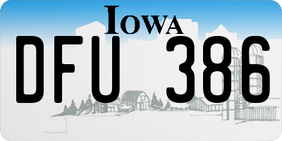 IA license plate DFU386