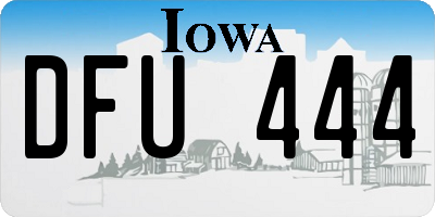 IA license plate DFU444