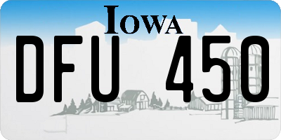 IA license plate DFU450