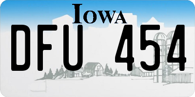 IA license plate DFU454