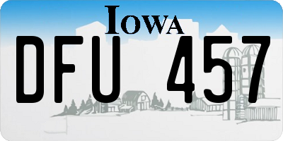 IA license plate DFU457
