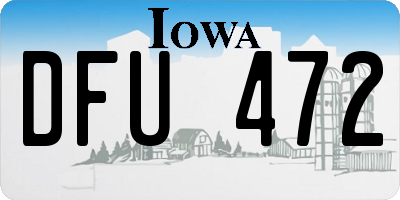 IA license plate DFU472
