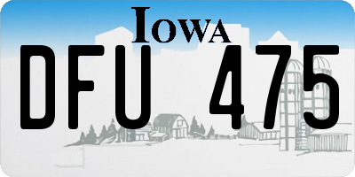 IA license plate DFU475