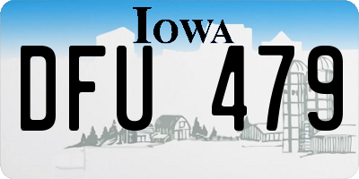 IA license plate DFU479