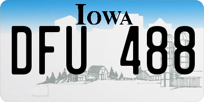IA license plate DFU488