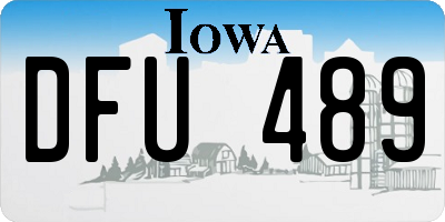 IA license plate DFU489