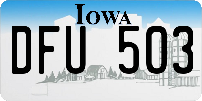 IA license plate DFU503