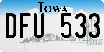 IA license plate DFU533