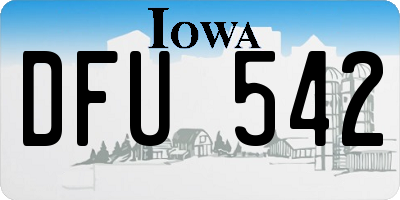 IA license plate DFU542