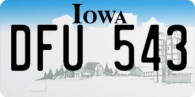 IA license plate DFU543