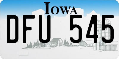 IA license plate DFU545