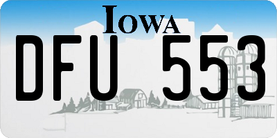IA license plate DFU553