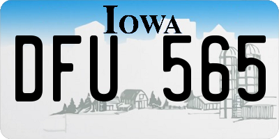IA license plate DFU565