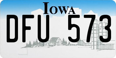 IA license plate DFU573