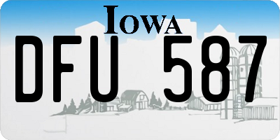 IA license plate DFU587