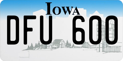 IA license plate DFU600