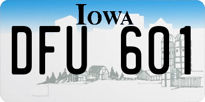 IA license plate DFU601