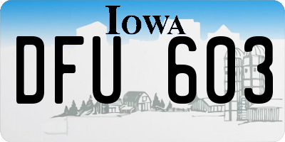 IA license plate DFU603