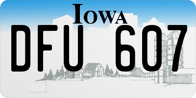 IA license plate DFU607
