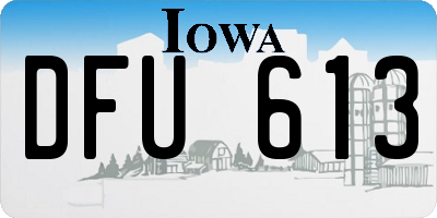 IA license plate DFU613