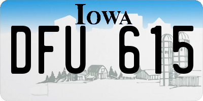 IA license plate DFU615